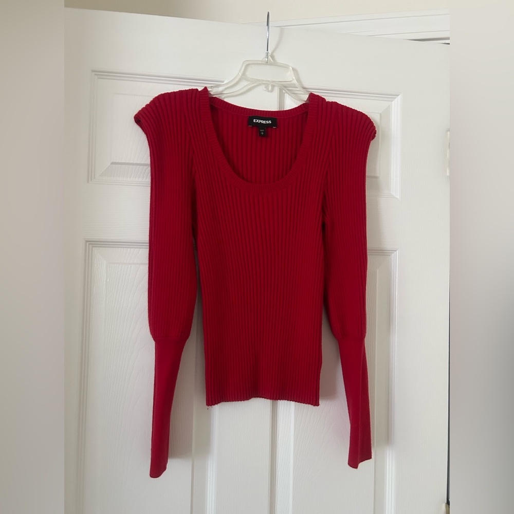Express Vibrant Red Knit Top